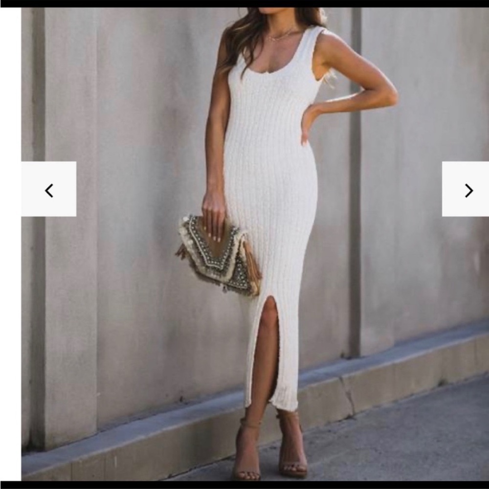 Beige VICI/ all row knit dress